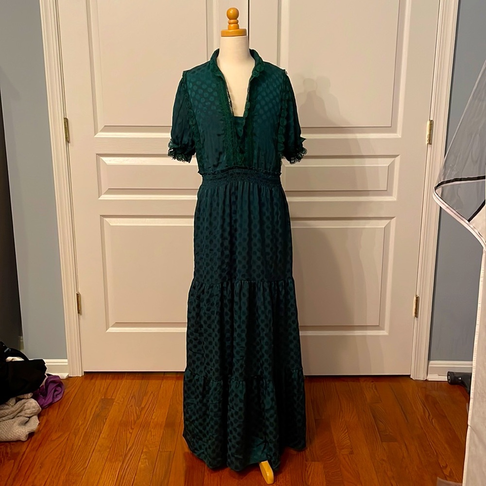 Green Lace Detailed Maxi Dress